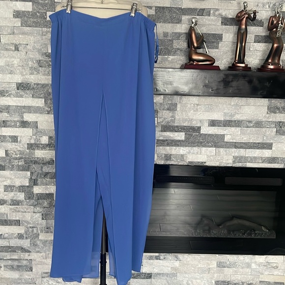 Karen Miller Blue Wide Women’s Dress Lined Pants Size 18W - Picture 1 of 7